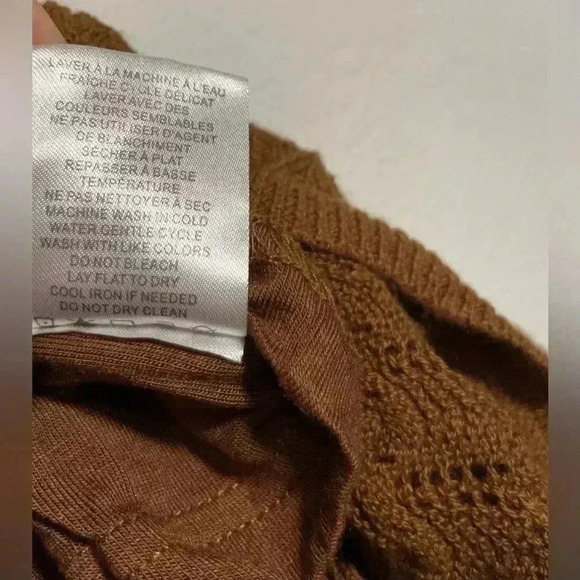 House of Harlow 1960 Brown Cropped Knit Tank Top Ruffle Hem Size Medium - Picture 4 of 8